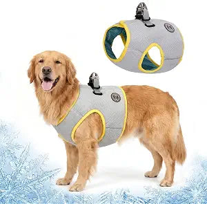 Huafly Dog Cooling Vest with Instant Chill-Heat Reflective Mesh Evaporative Dog Cooling Shirt,Adjustable Quick Release Cooling Harness for Dogs for Summer Walking,Hiking & Hot Weather (X-Large)