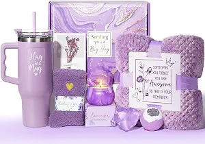 Qinline Birthday Gifts for Women, Get Well Care Package Spa Gifts Basket