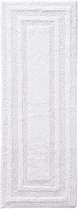 Eddie Bauer - Bathroom Rug, 100% Soft Plush Tufted Cotton Runner Rug, Highly Absorbent, Quick-Dry, and Skid-Resistant Backing (Logan White, 22" x 60")