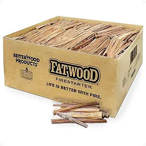 Better Wood Products Fatwood Fire Starter Sticks, Fireplace & Campfires, 50 Lbs - Firewood Starters for Indoor and Outdoor Use - Ideal for BBQ, Camping, Stove, Pit and Chimney