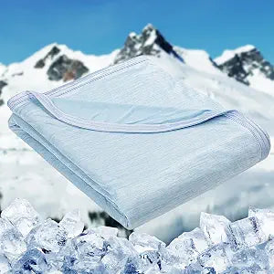 HOMFINE Cooling Blankets for Hot Sleepers - Summer Blanket Thin Lightweight Breathable Soft Double Side Enhanced Cooling for Bed Couch Sofa, Keep Cool for Night Sweats (Light Blue, 60 x 80 inches)