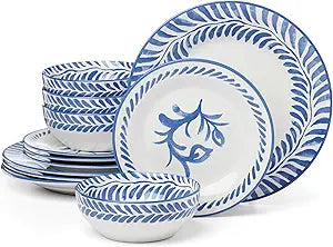 Oneida Solear Blue Stoneware 12-Piece Dinnerware Set for 4