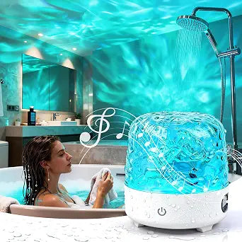 Waterproof Shower Light with Bluetooth Speaker, Wireless Bathroom Lamp