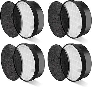LV-H132 Replacement Filter for LEVOIT LV-H132 Air Puifier, 3-in-1 Nylon Pre-Filter, High-Efficiency Activated Carbon Filter, Part # LV-H132-RF, 4 Pack