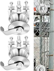 MorningRo 2 Pack Sliding Gate Rollers Rear Pipe Track Wheels for Chain Link Sliding Gates Galvanized Gate Rollers for 1-7/8" Gate Frame Rolls on 1-5/8" Pipe Track Heavy Duty Sliding Gate Wheels
