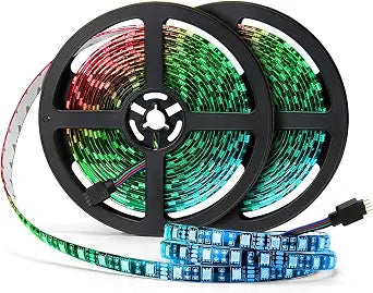 SUPERNIGHT RGB LED Strip Lights Waterproof, 16.4ft 300LEDs (2 Pcs)