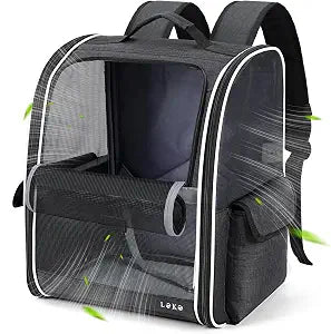 Lekereise Dog Carrier Backpack for Small Medium Large Dogs Cats up to 25 lbs, Breathable Pet Backpack Carrier with 3 Entrances, Collapsible Cat Backpack Carrier, Travel Hiking Puppy Backpack
