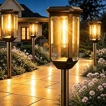 Tenmiro-Solar-Pathway-Lights-Outdoor-8-Pack-LED-Solar-Powered-Garden-Lights-Waterproof-IP65-Auto-On/Off-Outdoor-Light-for-Yard-Lawn-Patio-Path-Walkway-Driveway-Landscape-Lighting-Decor-3000K
