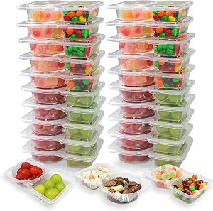 20 Pcs Reusable Snack Containers with Lids, Condiment Containers