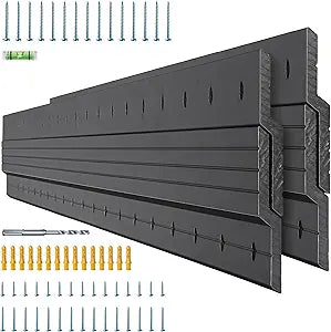 Black French Cleat Hanger 30 inch - 2 Pairs Heavy Duty Z Bar Clips Aluminum Alloy Mirror Mounting Hardware Picture Hanging Kit 200 lbs Load Interlocking Wall Brackets Frame Hanger