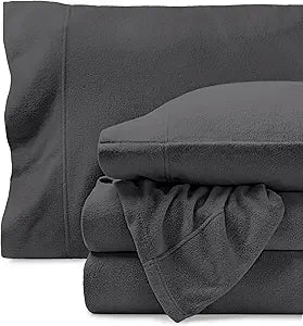 Bare Home Super Soft Fleece Sheet Set (Twin XL, Grey)