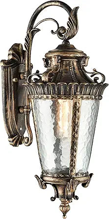 SAMTEEN Bronze Outdoor Light Fixtures Wall Mount 21 Inches Water Glass Exterior Wall Sconce Waterproof Aluminium Wall Lantern Sconce Outside Porch Lights for House Yard Front Door