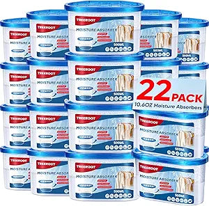 22Pack Moisture Absorbers, 10.6OZ Humidity Absorber Bucket, Moisture Absorbers for Closet, Dehumidifier Bucket for Wardrobes Kitchens and Bathrooms, Fragrance Free Humidity Absorber