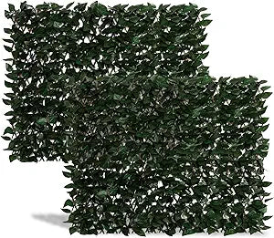 DOEWORKS Expandable Fence Privacy Screen for Balcony Patio Outdoor, 2PCS Faux Ivy Fencing Panel for Backdrop Garden Backyard Home Decorations