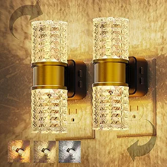 L LOHAS LED Night Light,Modern Night Lights Plug into Wall,2 Pack Amber-3000K-5000K Adjustable Color Temperature Night-Light,Dimmable Nightlights with Dusk to Dawn Sensor for Rooms Bathroom Hallway
