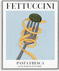 Vintage Fettuccini Fork Kitchen, 16 x 20 Inch Framed Gicle Print