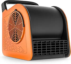 Air Mover Blower Fan: High Velocity Floor Fans for Cooling and Drying, Carpet Dryer with Heater, Filter, UV Light, 3 Speeds, 185┬░ Rotating for Industrial, Orange