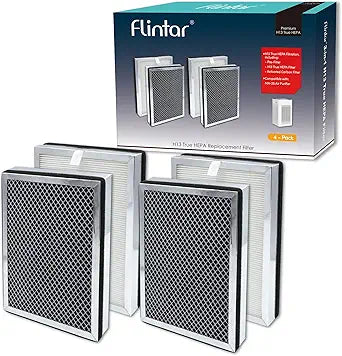 MA25 Replacement Filter, Compatible with MA-25 Air Purifier, H13 Grade 3-in-1 Air and Activated Carbon Filter Set. 4-Pack