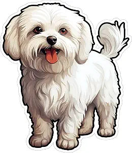 Maltese Waterproof Vinyl Sticker 4 Inch Decal