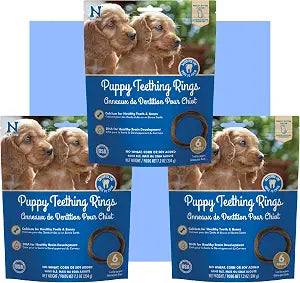 N-Bone Puppy Teething Rings Peanut Butter Flavor 6 Count Bag Multi Pack, Total 3 Bags, 21.6-oz (18 Rings)