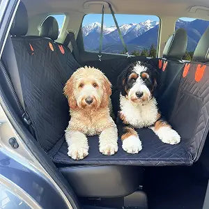 Dog Backseat Extender with Hard Bottom  Waterproof Pet Travel Platform - Nonslip Rear Seat Cover - Car Hammock Bed for Cars SUVs & Small Trucks
