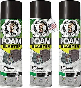 Leak Saver Foam Blaster AC Coil Cleaner Foam Spray | HVAC Coil Cleaner for AC Unit | Professional Deep-Penetrating Formula for Evaporator (No Rinse) & Condenser (Light Rinse) - 3 Pack