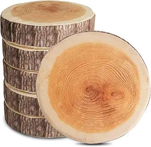 Log Pillow 6 Pack - Cozy & Comfy Wood Pillow with High-Density Foam - Realistic Round Cushions with Washable Covers - Log Cabin Decor & Forest Themed Dcor