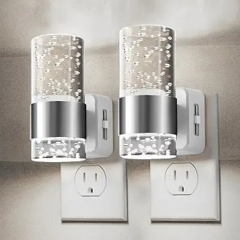 L LOHAS LED Night Light, Plug in Night Light with Auto Light Sensor[2-Pack], Brightness Adjustable with Daylight White 5000K, Wall Sconce-Style Design Nightlight for Bathroom, Hallway, Enterway