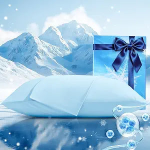 Cooling Pillow Cases 2 Pack King Size Cooling Pillowcases for Hot Sleeper Q-Max>0.5, Soft Smooth Silky for Hair & Skin, Reduces Wrinkles & Frizz, Cool Bedding Pillowcases Envelope Set of 2, Blue