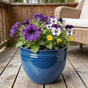 Large Flower Pots for Plants Outdoor & Indoor, Extra Large Ceramic Planters with Drainage Hole, 15.7 Inch