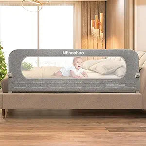 Bed Rail for Toddlers  71 Inch Extra Long Toddler Bed Rail, Swing Down Bed Guard for Queen King Full Twin Size Beds, Foldable Baby Bed Rail with Safety Lock, No-Tool Install (Gray, 71 inch)