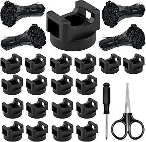 Magnetic Zip Tie Mounts, 26 Pack Magnetic Cable Tie Mounts with 200 Zip Ties, Rotating No-Drill Cable Management Organizer for Server Rack, Electrical Panel, Metal Desk, Strong Magnetic Wire Holders