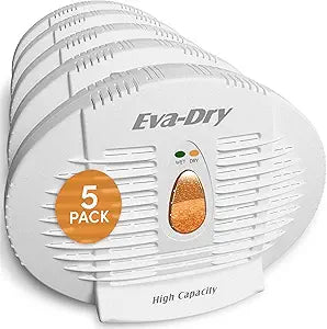 Eva-Dry E-500 Renewable dehumidifier, Pack of 5, white, perfect for closets, bathrooms, safes, boats, and RVs