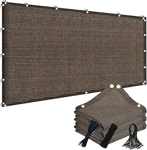 POYEE 90% 10x30ft Sun Shade Cloth for Outdoor Deck Backyard Patio Garden Pergola Cover Canopy Mocha