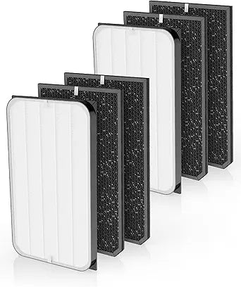 5000 Replacement Filters Compatible with Air Doctor 5000 Series Air Purifier, fits Model 5000, 5500, and 5500i, 2 Premium Filter and 4 Activated Carbon Filters