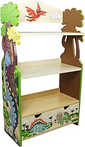 Fantasy Fields Dinosaur Kingdom Bookshelf with Storage Drawer, Multi