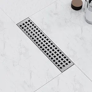 Linear Shower Drain, with Removable Drain Cover, Anti-Clog, 12 Inch