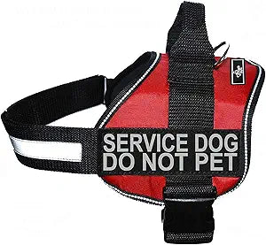 Doggie Stylz Service Dog Harness Vest Comes with 2 Reflective Service Dog DO NOT PET Patches. Please Measure Dog Before Ordering (Girth 19-25", Red)