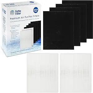 Fette Filter - 2 Hepa with 4 Pre Filter 200M / AP-1512HH Premium H13 True Hepa Filter Set Compaible with Coway AP-1512HH AP1512HH AP-1512HH-FP Airmega 200M AP-1518R 200M(W) # 3304899