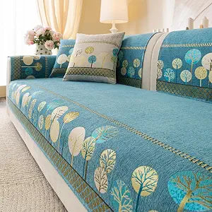 Chenille Boho Jacquard Couch Cover, Washable Sectional Sofa Covers for 3 Cushion Couch Sofa L Sharped Sofa, Non Slip Furniture Protector Slipcover (1 PCS 36"x82" Green)
