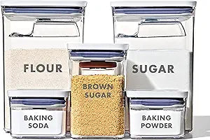 OXO Good Grips 8-Piece Prelabeled Baking POP Container Set