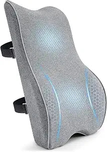 Soft Comfortable Memory Lumbar Support Pillow Back Cushion for Office Chair | Built-In Adjustable Straps Secure Reduce Back Soreness Pressure Distribution Breathable Premium Fabric Long-lasting Support