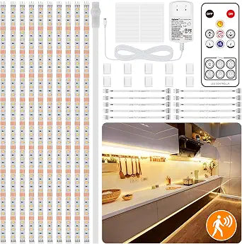LAFULIT 10 PCS Motion Sensor Under Cabinet Lights Kit