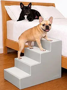Pet Gear Pet Step IV Pet Stairs, Platinum | 4 Step, For Small Dogs and Cats, Up to 50 pounds, Lightweight, No Tools Required