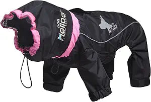DOGHELIOS 'Weather-King' Windproof Waterproof and Insulated Adjustable Full Bodied Pet Dog Jacket Coat w/ Heat Retention Technology, Small, Black