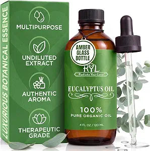 Eucalyptus Essential Oil, Large 4 Fluid Ounce, 100% Pure Organic Therapeutic Grade