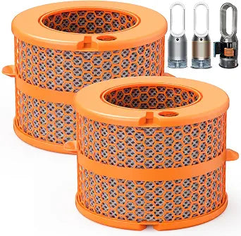 2 Pack PH04 Carbon Fiber Evaporator Filter Replacement for Dyson PH01