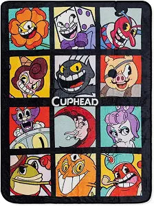 Cuphead Villains Fleece Throw Blanket Fleece | Soft Polyester Cover for Sofa, Bed | 45 x 60 Inches