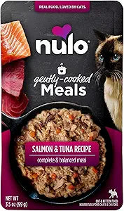 Nulo Gently Cooked Meals Salmon & Tuna Wet Shelf Stable Fresh Cat Food 3.5-oz Pouch Case of 24