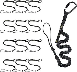 TRSMIMA Safety Tether Tool Lanyard - 12 Pack Safety Tool Leash Shock Absorbing Strap Lock Carabiner Roofing Work for Window Cleaners Roofers